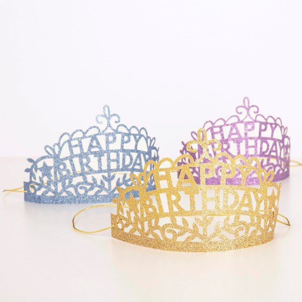 Papirnate krone v kompletu 8 ks Happy Birthday – Meri Meri-image-3