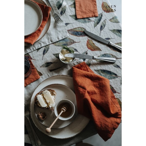 Lanen namizni prt 140x140 cm Golden Fall – Linen Tales-image-4