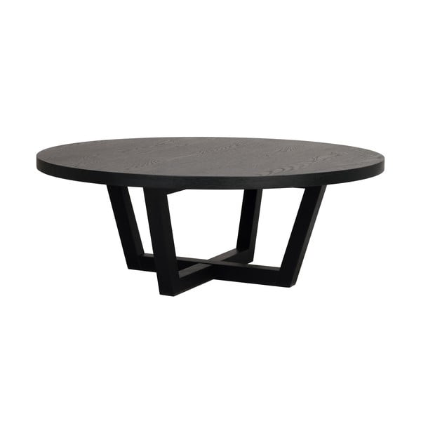 Črna okrogla mizica v hrastovem dekorju ø 110 cm Boxford – Rowico