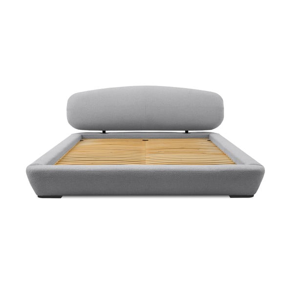 Siva oblazinjena zakonska postelja z letvenim dnom 160x200 cm Odette – Scandic-image-3