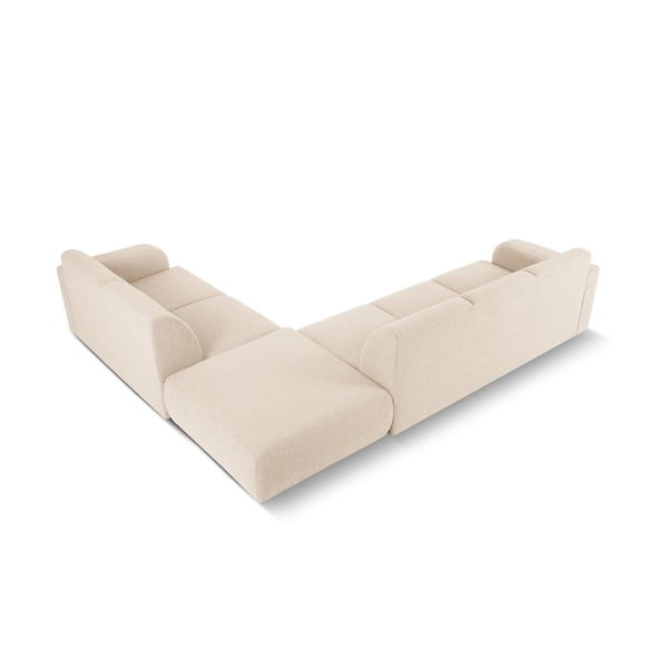 Bež kotna sedežna garnitura iz tkanine bouclé (desni kot) Molino – Micadoni Home-image-3