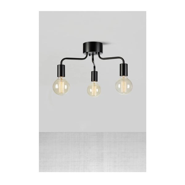 Črna stropna svetilka s kovinskim senčilom 38x38 cm Avery – Markslöjd-image-1