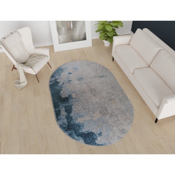 Modra/siva pralna preproga 160x230 cm – Vitaus-image-1