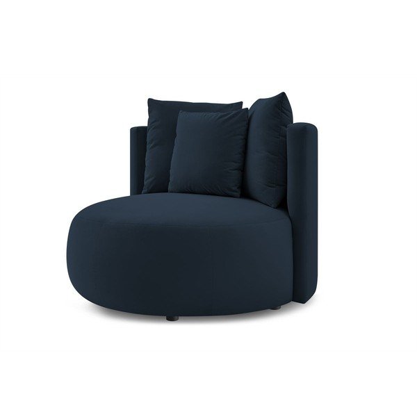 Temno moder žameten fotelj Cesar – Bobochic Paris