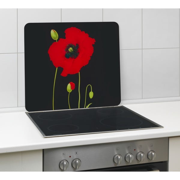 Stenska zaščitna plošča za štedilnik iz kaljenega stekla 50x56 cm Poppy – Maximex-image-1