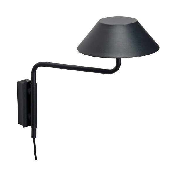 Črna kovinska LED zatemnitvena stenska svetilka z vtikačem ø 30 cm Cover – Hübsch