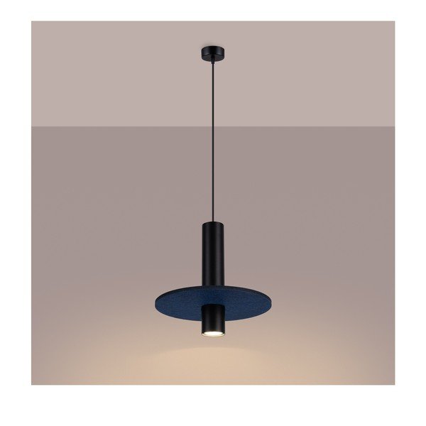 Temno modra/bež kovinska viseča svetilka ø 30 cm Olisa – Sollux-image-4