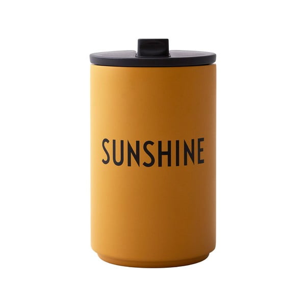 Gorčično rumena skodelica to go Design Letters Sunshine, 350 ml