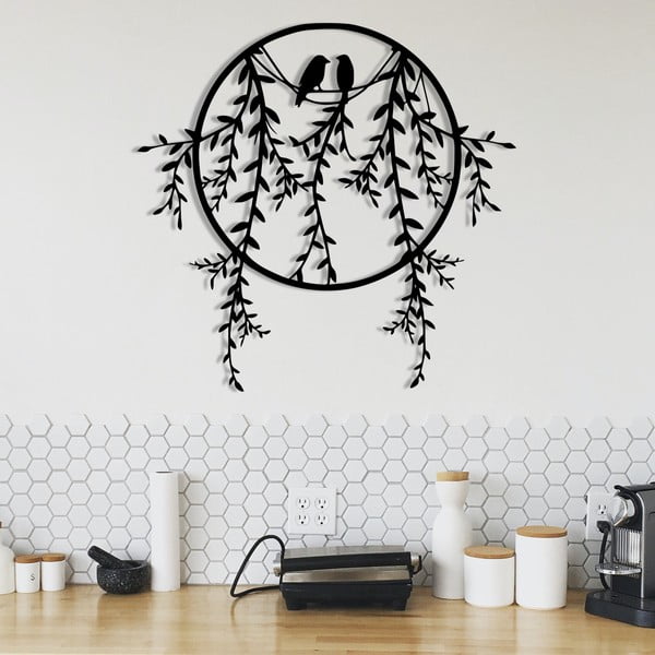 Kovinska stenska dekoracija 45x44 cm Lovebirds – Wallity-image-3