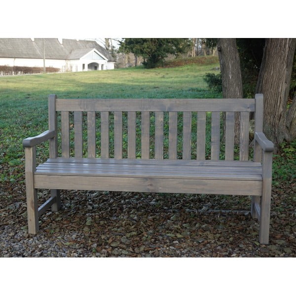 Siva lesena vrtna klop London - Rojaplast-image-4