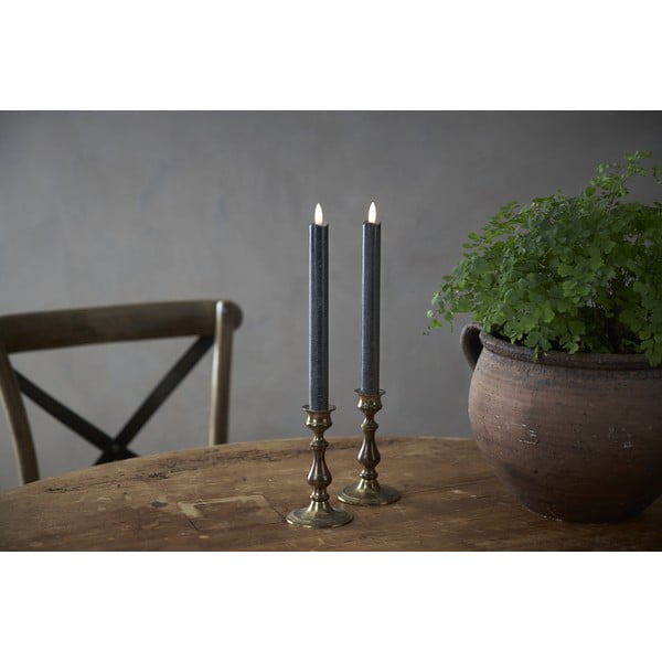 Komplet 2 črnih voščenih sveč LED Star Trading Flamme, višina 25 cm-image-3