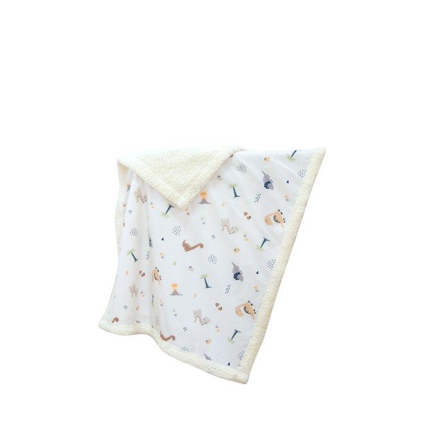 Bela otroška odeja iz renforce bombaža 75x100 cm Dinozor – Mijolnir