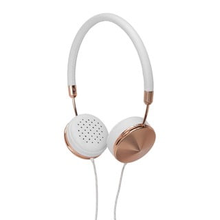 Bele slušalke z detajli iz rožnatega zlata Frends Layla