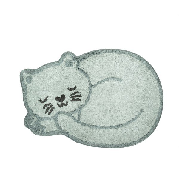 Svetlo modra bombažna otroška preproga 43x60 cm Sleeping Cat – Sass & Belle