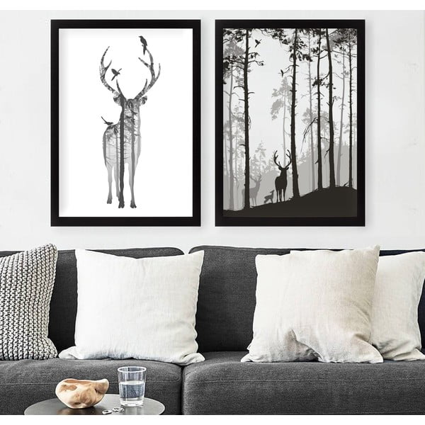 Slike v kompletu 2 ks 34x44 cm Deer – Wallity-image-1