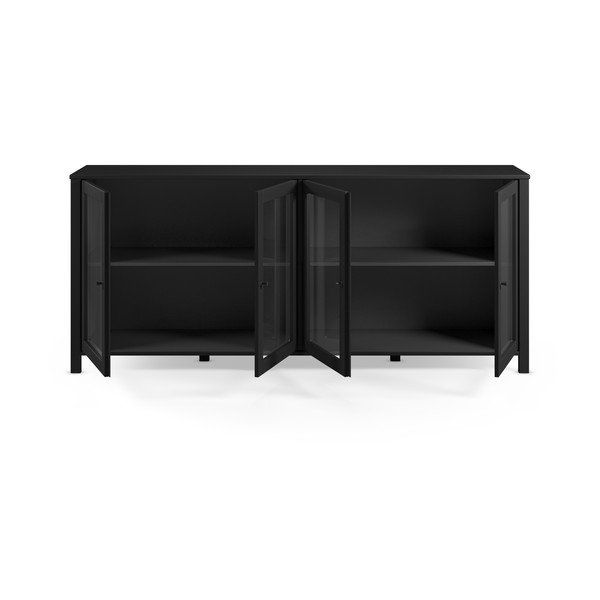 Črna vitrina iz masivnega bora 186x80x40 cm Alessandra – Marckeric-image-3