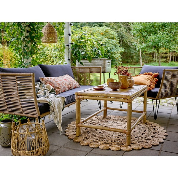 Oranžna bombažna dekorativna blazina Bloomingville Fringe-image-1