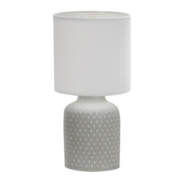 Siva namizna svetilka s tekstilnim senčnikom (višina 32 cm) Iner – Candellux Lighting