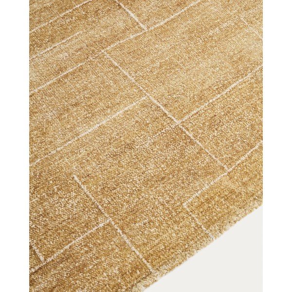 Gorčično rumena ročno tkana preproga 160x230 cm Eloda – Kave Home-image-1