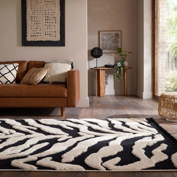 Črno-bela preproga 160x230 cm Esra Zebra – Flair Rugs-image-1