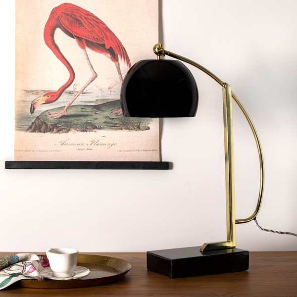 Sijajno črna namizna svetilka s kovinskim senčnikom (višina 56 cm) Antique – HF Living-image-1