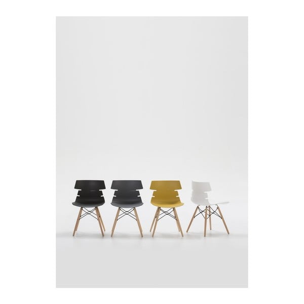 Komplet 4 belih jedilnih stolov Marckeric Iris-image-1