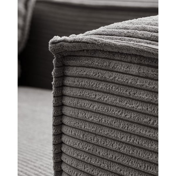 Siv kotni žametni kavč (levi kot) Blok - Kave Home-image-1