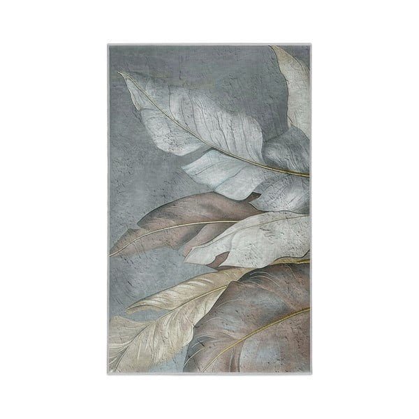 Zelena/siva pralna preproga 80x150 cm Dusty Leaves – Mila Home