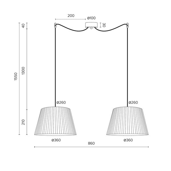 Bež dvojna viseča svetilka Sotto Luce KAMI Elementary M 2S-image-4
