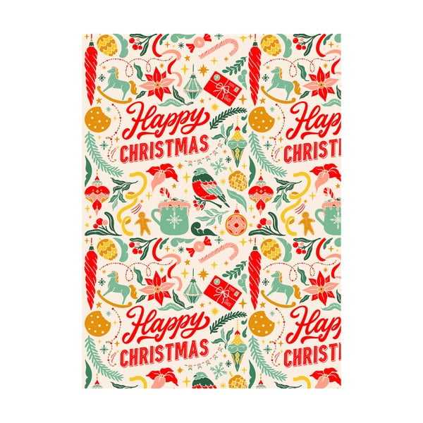 5 listov ovojnega papirja eleanor stuart Happy Christmas, 50 x 70 cm