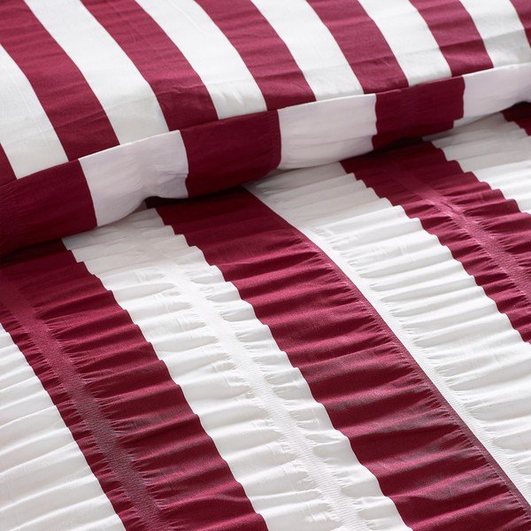 Temno vijolična enojna posteljnina 135x200 cm Seersucker Frill Stripe – Catherine Lansfield-image-4