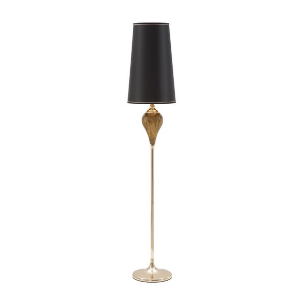 Črna talna svetilka z zlatim vzorcem Mauro Ferretti Fashion