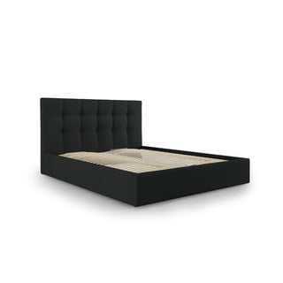 Črna zakonska postelja Mazzini Beds Nerin, 180 x 200 cm