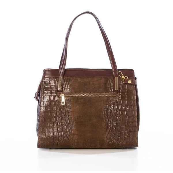 Usnjena torbica Croco Brown-image-3