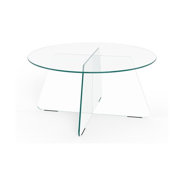 Steklena okrogla klubska mizica ø 80 cm Samos – Actona