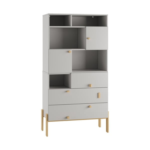 Svetlo siva nizka otroška komoda 105x100 cm Cube - Pinio-image-4