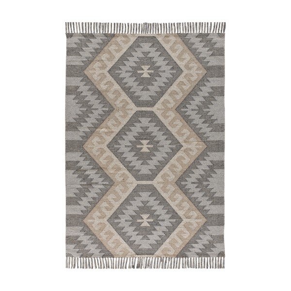 Siva pralna/ročno tkana preproga iz recikliranega bombaža 120x170 cm Chandia – Universal