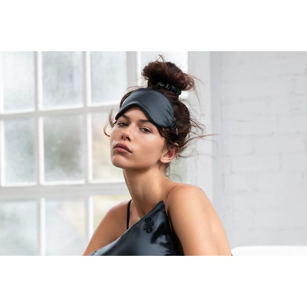 Črna svilena maska za spanje Black – slip-image-1
