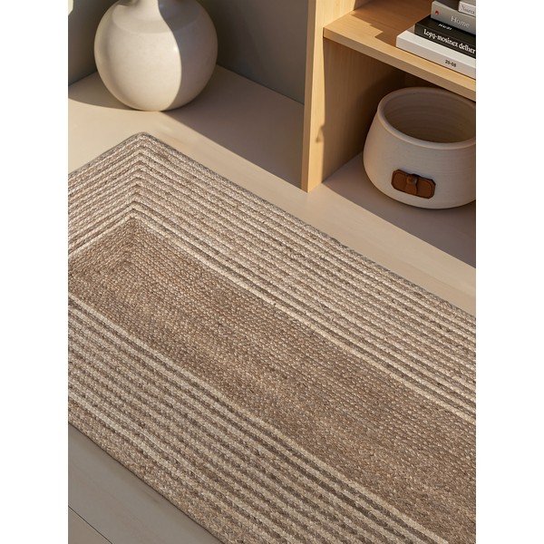 Obojestranski/ročno tkan tekač iz jute v svetli naravni barvi/v temni naravni barvi 80x300 cm Juno – Hanse Home-image-2