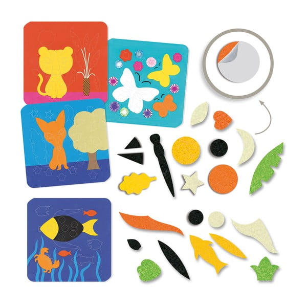 Komplet za izdelavo 4 kolažev s filcem Djeco Naturaleza-image-1