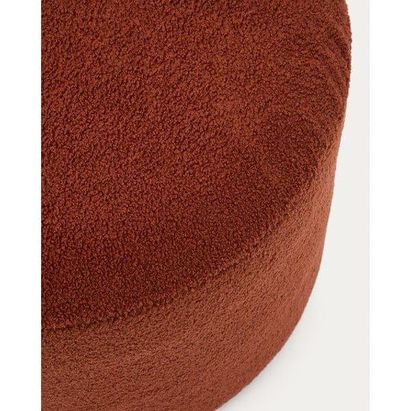 Tabure iz tkanine bouclé v barvi terakote Kaeli – Kave Home-image-2