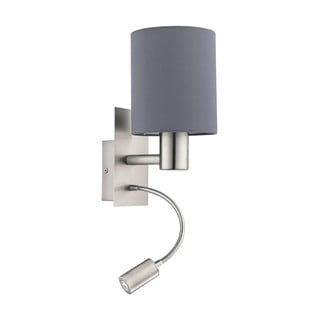 Temno siva/srebrna LED stenska svetilka PASTERI – EGLO