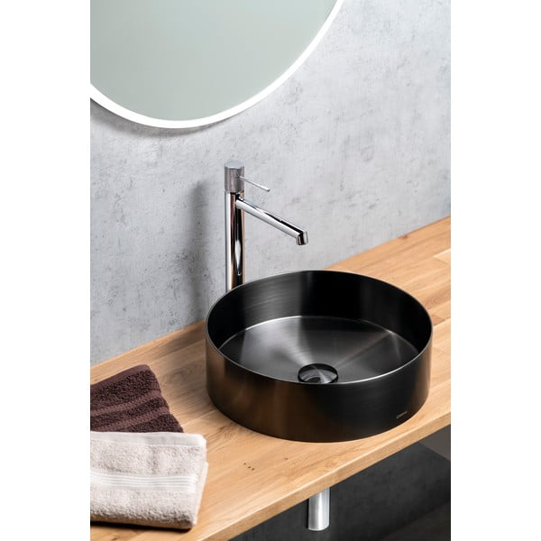 Stoječa armatura za umivalnik v sijajno srebrni barvi Solaris – Sapho-image-1