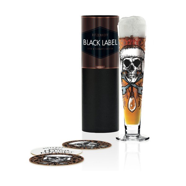 Komplet kozarca za pivo iz kristalnega stekla in 5 podstavkov Ritzenhoff Medusa Dollmaker, 385 ml-image-1