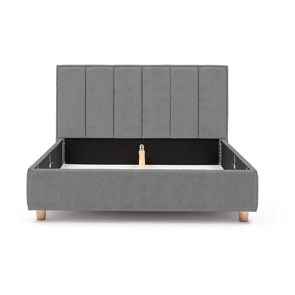 Modro-siva zakonska postelja z vzglavjem in prostorom za shranjevanje ProSpánek Wega, 180 x 200 cm-image-3