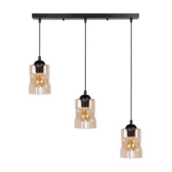 Črna viseča svetilka s steklenim senčnikom 10x62 cm Felis - Candellux Lighting-image-3