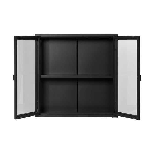 Črna kovinska stenska vitrina 80x80 cm Brisbane – House Nordic-image-3