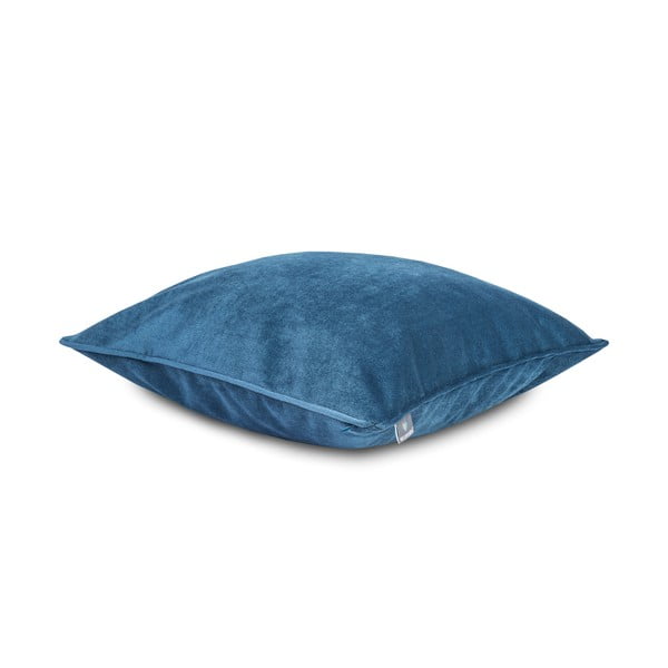 Modra prevleka za vzglavnik z žametno površino WeLoveBeds Jeans, 50 x 50 cm-image-2