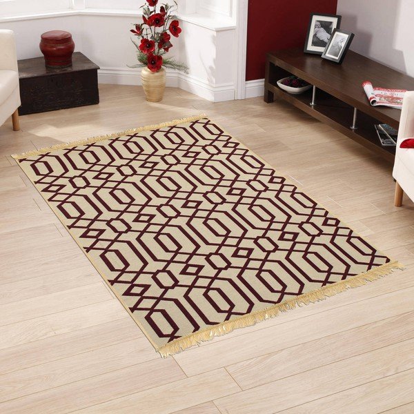 Burgundska preproga Ya Rugs Kenar, 80 x 150 cm-image-1