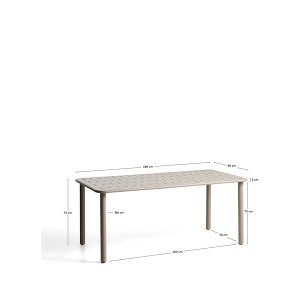 Jeklena vrtna miza 90x180 cm Brai – Kave Home-image-1